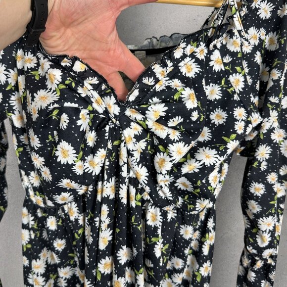 NWT ASOS Daisy Floral Dress Womens Size 10 Sweetheart Neck Tie Shoulder Boho NEW - Picture 11 of 16